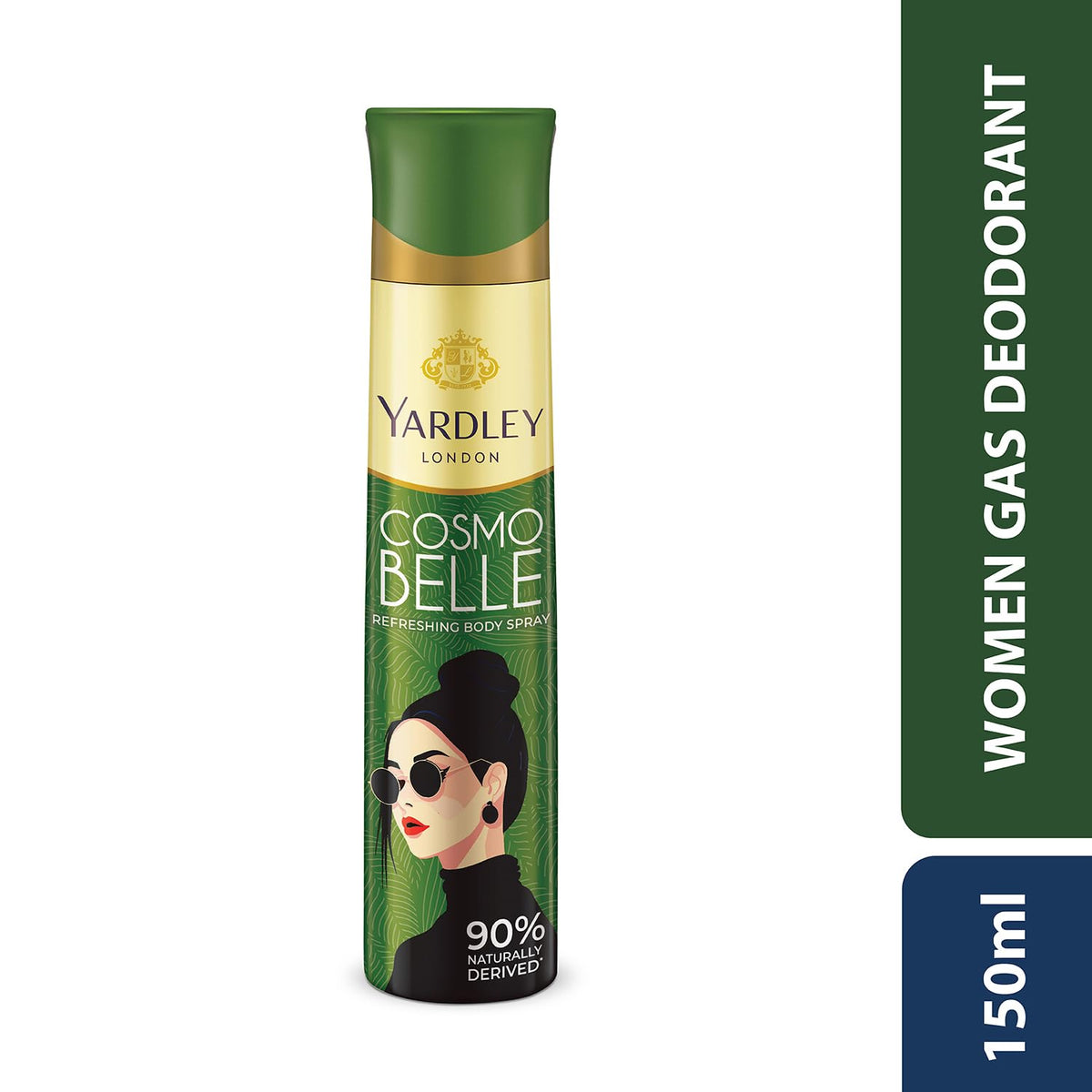 Yardley London Cosmo Belle Refreshing Body Spray for Women, 150ml | Deodrant body spray for Daily use | 90% Naturally derived