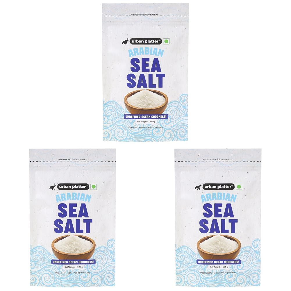 Urban Platter Arabian Sea Salt Flakes, 500g (Pack of 3)