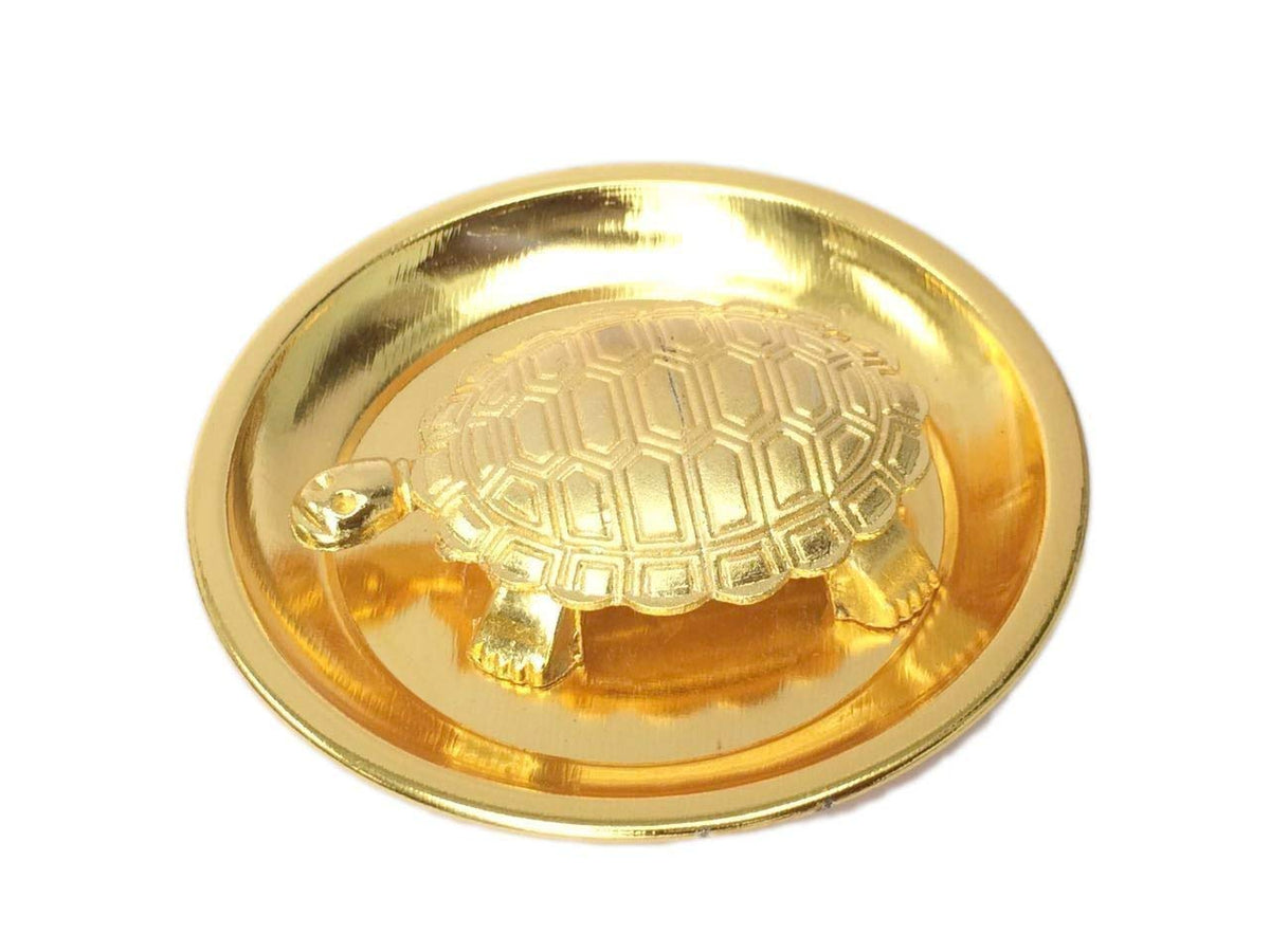 Rudra Divine Metal Fengshui Tortoise (Gold_4 Inch)