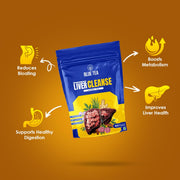 BLUE TEA - Liver Cleanse Tea - 60 Tea Bags - Plant Based | Helps with Fatty Liver Detox | Improves Liver Health | Milk Thistle, Manjistha, Haritaki, Pippali | Caffeine Free - Herbal Tea | Ziplock Pack