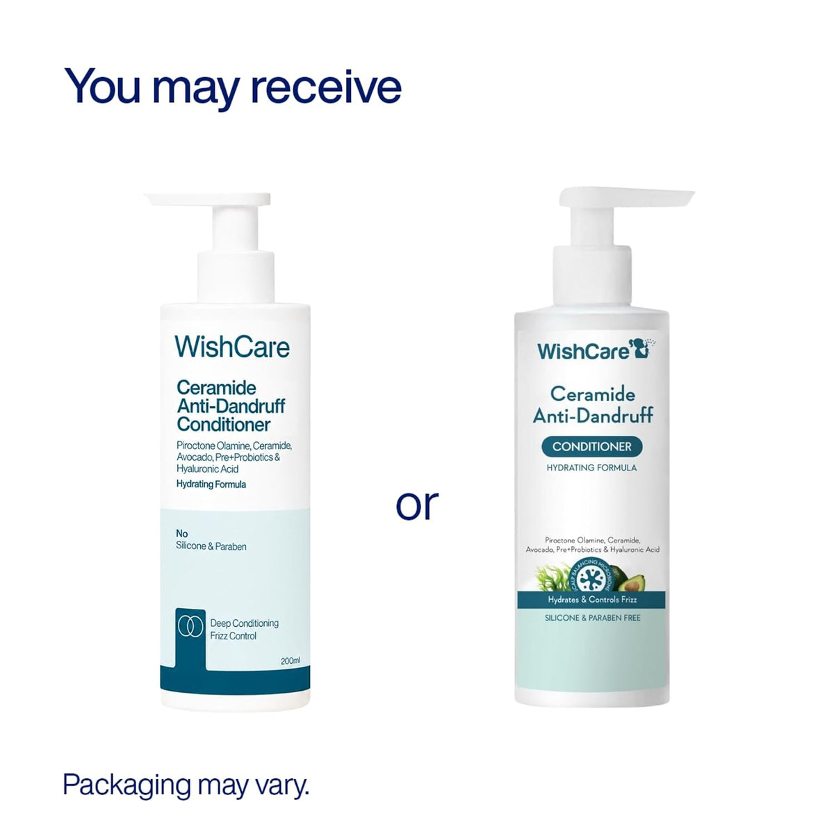 WishCare Ceramide Anti Dandruff Conditioner | Reduces Dandruff & Scalp Itchiness | Conditioner For Dry Hair, Frizzy Hair | With Piroctone Olamine & Hyaluronic Acid | 200ml