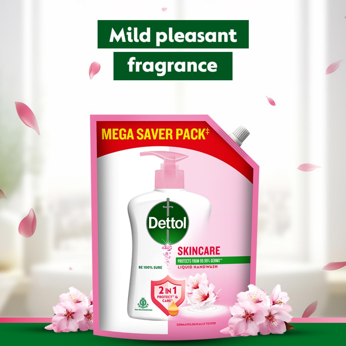 Dettol Liquid Handwash Refill - Skincare Moisturizing Hand Wash, 1350 ml, Pack of 2