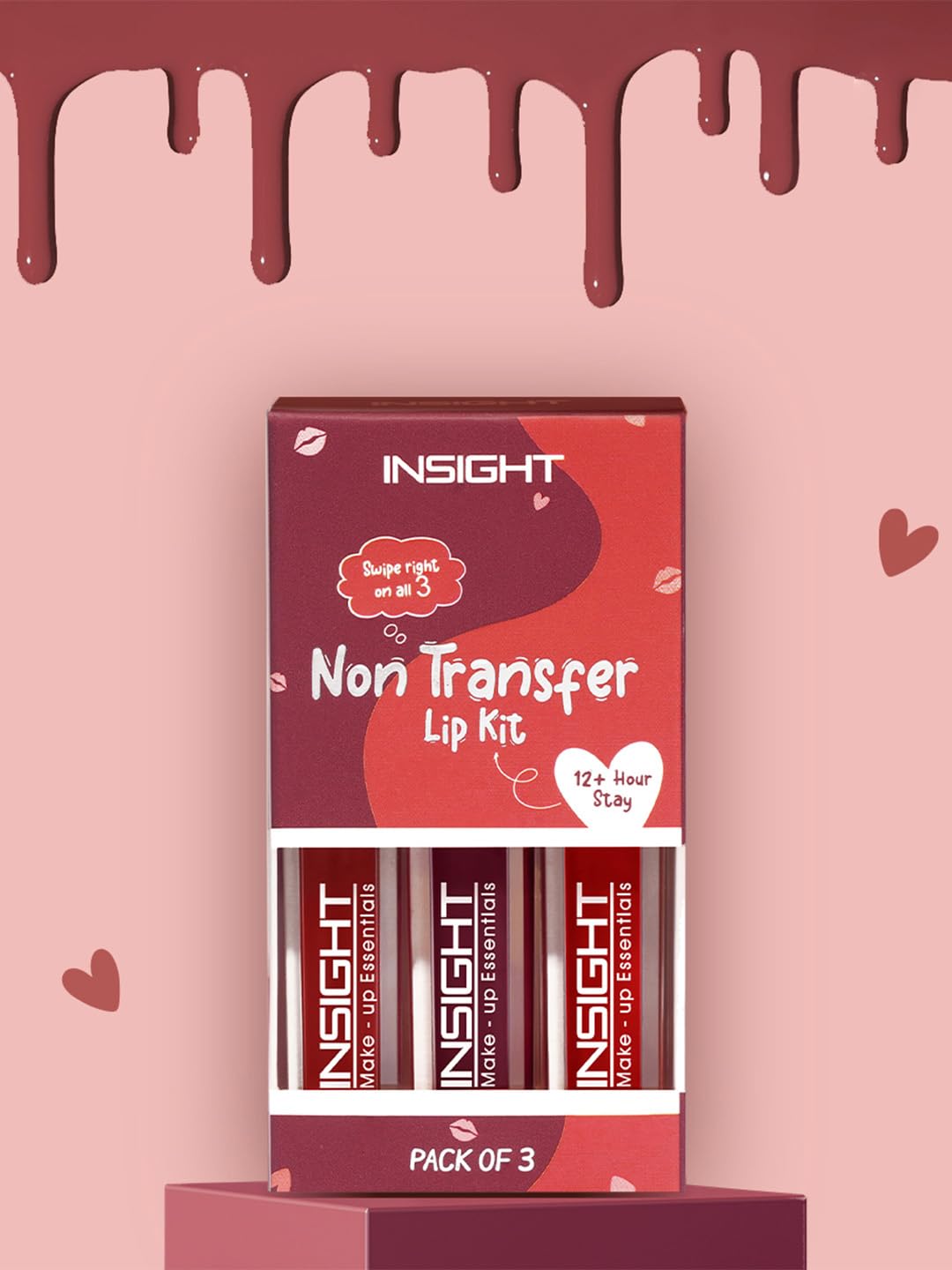 INSIGHT Non Transfer Liquid Lipstick Kit - Reds (Pack of 6) | Waterproof | Matte Finish | Transfer & Smudge Proof | Lightweight | 12 Hr Wear| Highly Pigmented 12 g