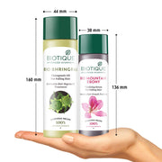 Biotique Bio Bhringraj Fresh Growth Therapeutic Oil, 200ml and Biotique Bio Mountain Ebony Vitalizing Serum For Falling Hair Intensive Hair Growth Treatment, 120ml (Pack of 2)