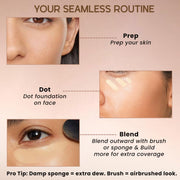 INSIGHT Blend Perfection Foundation - Natural Buff | Natural Radiant Finish | Lightweight & Buildable Coverage | Infused with Cica, Hyaluronic Acid & Vitamin E | Suitable for All Skin Types | 50g