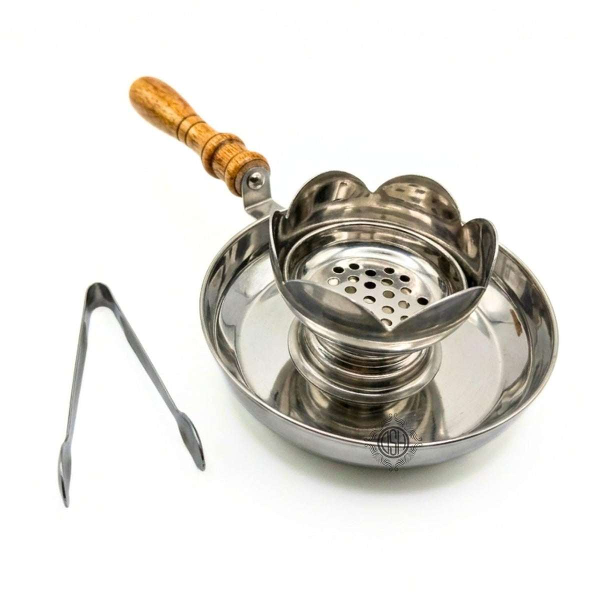 DSH Metal Dhoop Holder Incense Burner Loban Dhoop Dani Aarti Dhoop Dani Stand Burner for Home Office Temple Puja (Silver)