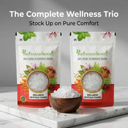 IndianJadiBooti Pure Wellness Crystals Combo | Bhimseni Camphor, Sat Ajwain & Sat Pudina | Traditional Ayurvedic Blend for Aromatic Relief & Cooling Comfort | Raw Jadi Booti | FSSAI Licensed