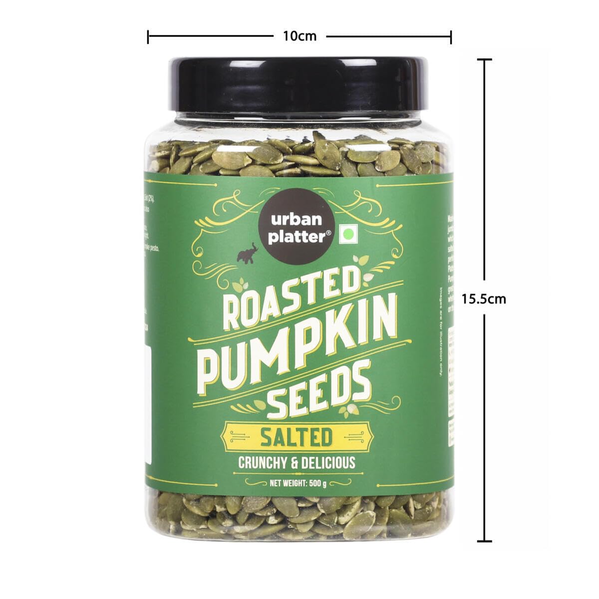 Urban Platter Roasted Pumpkin Seeds, 500g x 2 (Pepitas, Naturally Rich in Protein & Healthy Fats, Snack, Sprinkle & Bake)