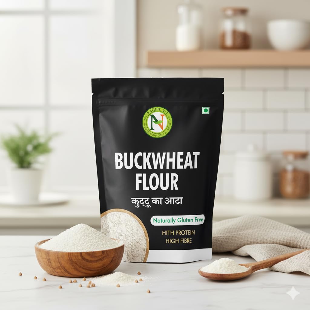 NatureVit Buckwheat, 400g | Kuttu Ka Atta | Gluten-Free Millet for Fasting, Cooking & Healthy Recipes | High in Fiber & Protein | Ideal for Navratri & Vrat | Freshly Packed
