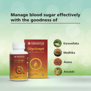 Vaidyaratnam Glycicept Tablets | Natural Support for Healthy Blood Sugar Levels | Regulates Glucose, Enhances Metabolism & Delays Sugar Absorption | Ayurvedic Nutraceutical | 60 Tablets
