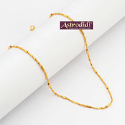 ASTRODIDI Gold Plated Chain | 24 Inch Stylish Light Weighted Golden Brass Neck Chain For Girls Women Men Boys (CHAIN-BALA-06)