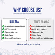 BLUE TEA - Echinacea (Cone) Flower - 100g - 100 Cups (Pack Of 2) | IMMUNITY BOOSTER | Flower Based - Herbal Tea - Caffeine Free - No Preservatives | Pet Jar Packaging