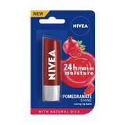 Nivea Men Creme, Non Greasy Moisturizer, Cream For Face, Body & Hands, 75 ml & Nivea Lip Balm, Pomegranate Shine, 24H Moisture With Natural Oils, Dark Red Shine & Pomegrenate Aroma, 4.8 G