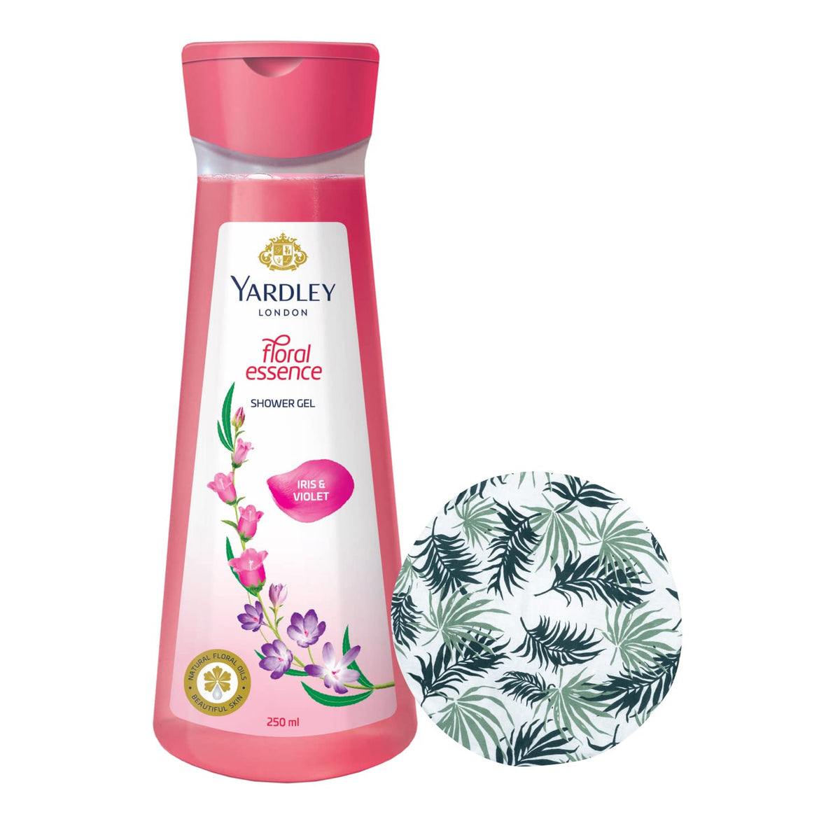 Yardley London Floral Essence Shower Gel, Iris & Violet, Body Wash (250 ml) With Shower Cap