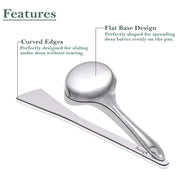 Parage 2 Pieces Stainless Steel Dosa Ladle & Turner/Palta Heavy Gauge | Dosa Making Spoon with Flat Base and Spatula | Kitchen Tools for Cooking (Size-20.5cm, 31.5cm, Silver)