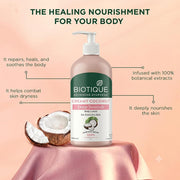 Biotique Creamy Coconut Deep Nourish Body lotion For Extra Dry Skin | Heals, Repairs, and Soothes the Skin | Moisturizing and Skin-Humidifying | 100% Botanical Extracts| All Skin Types | 300ml