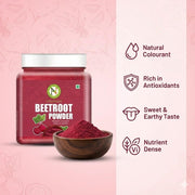 NatureVit Dehydrated Beetroot Powder 1 Kg | Sweet and Earthy | Natural Food Colorant | Additive Free