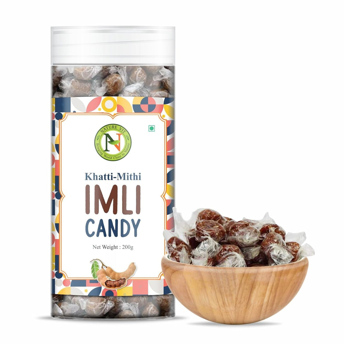 NatureVit Imli Candy 1 Kg | Khatti Meethi Imly, Chulbuli Emli Tamarind Twist Candy, Twisted Emly | Tamarind Candy Soft Chewy Digestive Treat