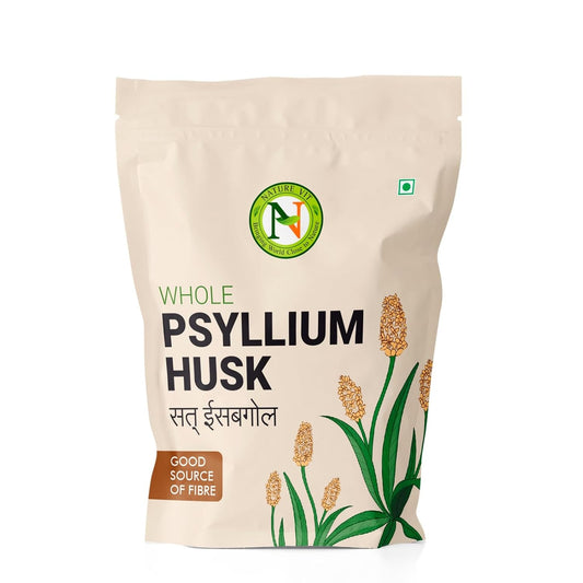 NatureVit Psyllium Whole Husk, 100g [Sat Isabgol] [Fiber Supplement, Perfect for Keto Bread and Gluten Free Baking]