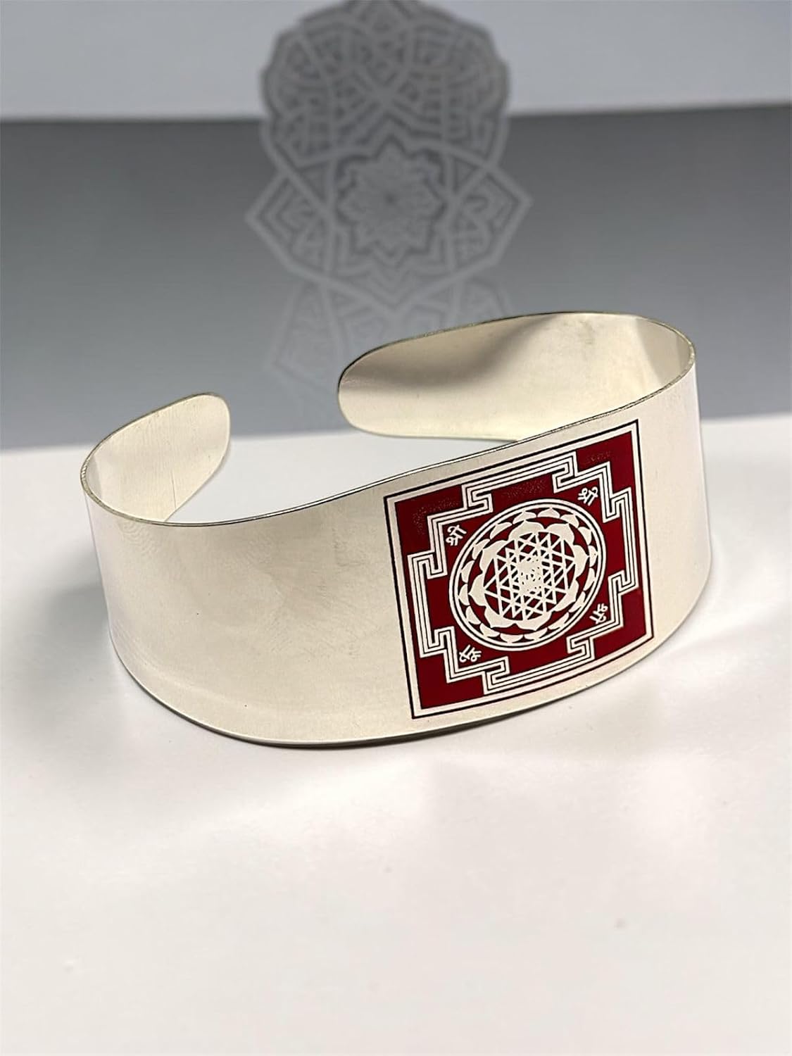 RUDRADIVINE Shree Yantra Kada – Sacred Designer Steel Cuff Bangle Bracelet