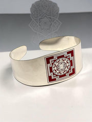 RUDRADIVINE Shree Yantra Kada – Sacred Designer Steel Cuff Bangle Bracelet