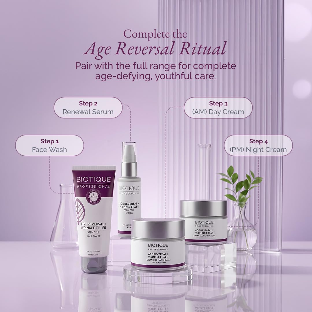 Biotique Professional Age Reversal + Wrinkle Filler Stem Cell Night Cream 50gm
