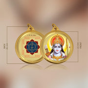 Diviniti 24K Gold Plated Ram Ji & Yantra Pendant For Men, Women & Kids 22 MM Double Sided Stylish Pendant Necklace For Girls Divine God Pendant For Birthday Gift, Anniversary Gift