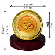DIVINITI 24K Gold Plated Religious Car Dashboard Frame | Premium God Idol Frame for Car, Home Mandir & Office Table | Spiritual Gift, Decorative Showpiece | Om Gayatri Mantra