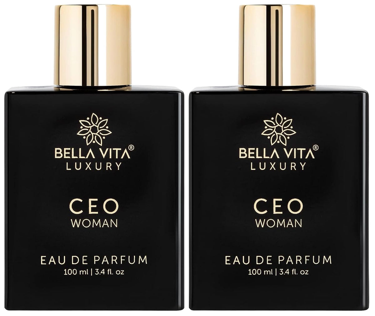 Bella Vita Organic Luxury CEO Woman Eau De Parfum Perfume with Ylang Ylang, Vanilla, Musk, Tonka & Plum|Spicy Long Lasting EDP Fragrance Scent for Women 100Ml (Pack of 2)