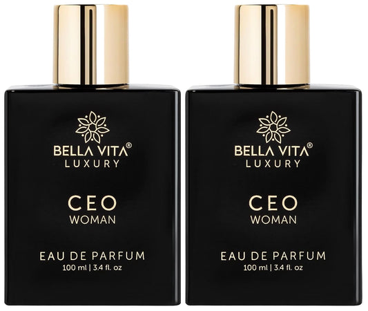Bella Vita Organic Luxury CEO Woman Eau De Parfum Perfume with Ylang Ylang, Vanilla, Musk, Tonka & Plum|Spicy Long Lasting EDP Fragrance Scent for Women 100Ml (Pack of 2)