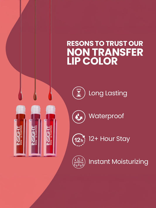 INSIGHT Non Transfer Liquid Lipstick Kit - Reds (Pack of 6) | Waterproof | Matte Finish | Transfer & Smudge Proof | Lightweight | 12 Hr Wear| Highly Pigmented 12 g
