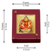 DIVINITI 24K Gold Plated Religious Car Dashboard Frame | Premium God Idol Frame for Car, Home Mandir & Office Table | Spiritual Gift, Decorative Showpiece | Siddhivinayak
