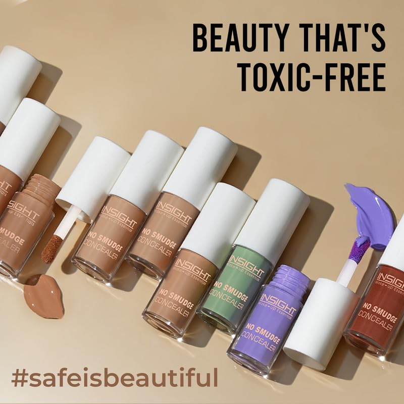 INSIGHT No Smudge Concealer |High Coverage | Lightweight Formula | Crease-Free Finish | Long-Lasting |Blemishes & Redness |Flawless Look |Purple Corrector-5g