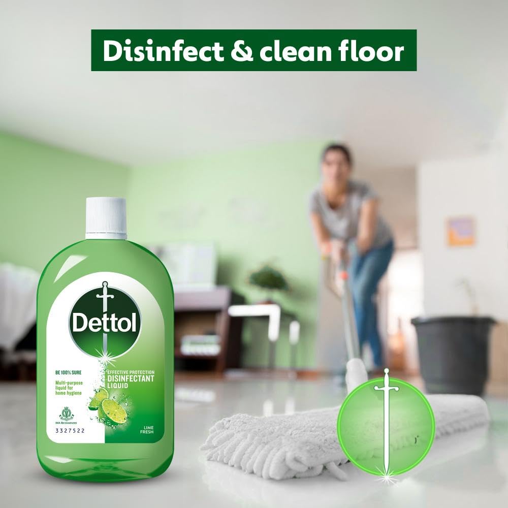 Dettol Multi-Purpose Disinfectant Liquid for Floor & Surface Cleaning, Lime Fresh Fragrance, 550ml (Pack of 3)