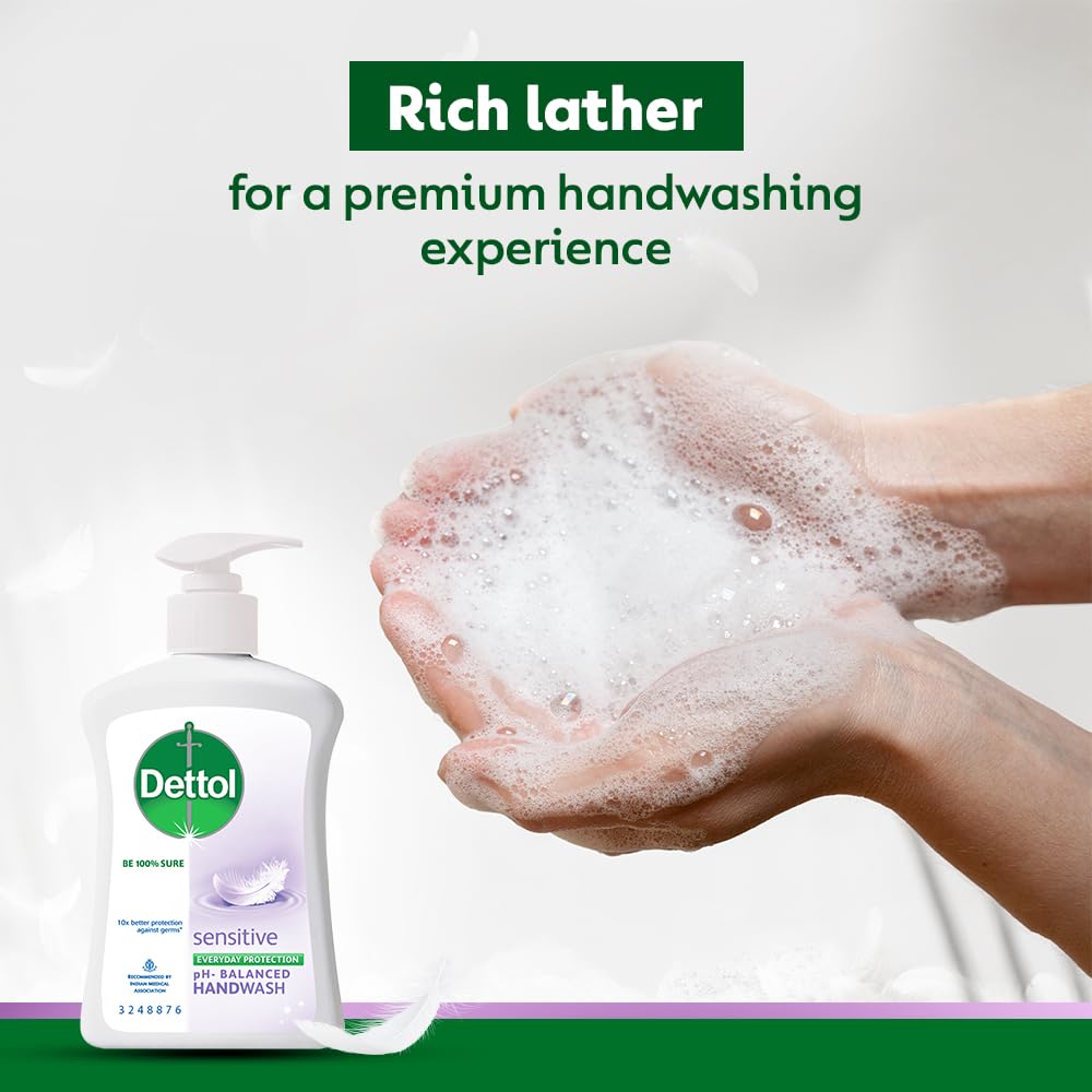 Dettol Sensitive Liquid Hand Wash Pump - 200 ml (Pack of 3)
