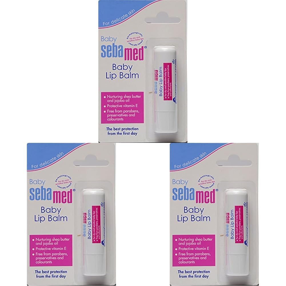 Sebamed Baby Lip Balm|Soft Baby Lips|With Shea butter, Jojoba Oil & Beeswax|4.8 gm (Pack of 3)
