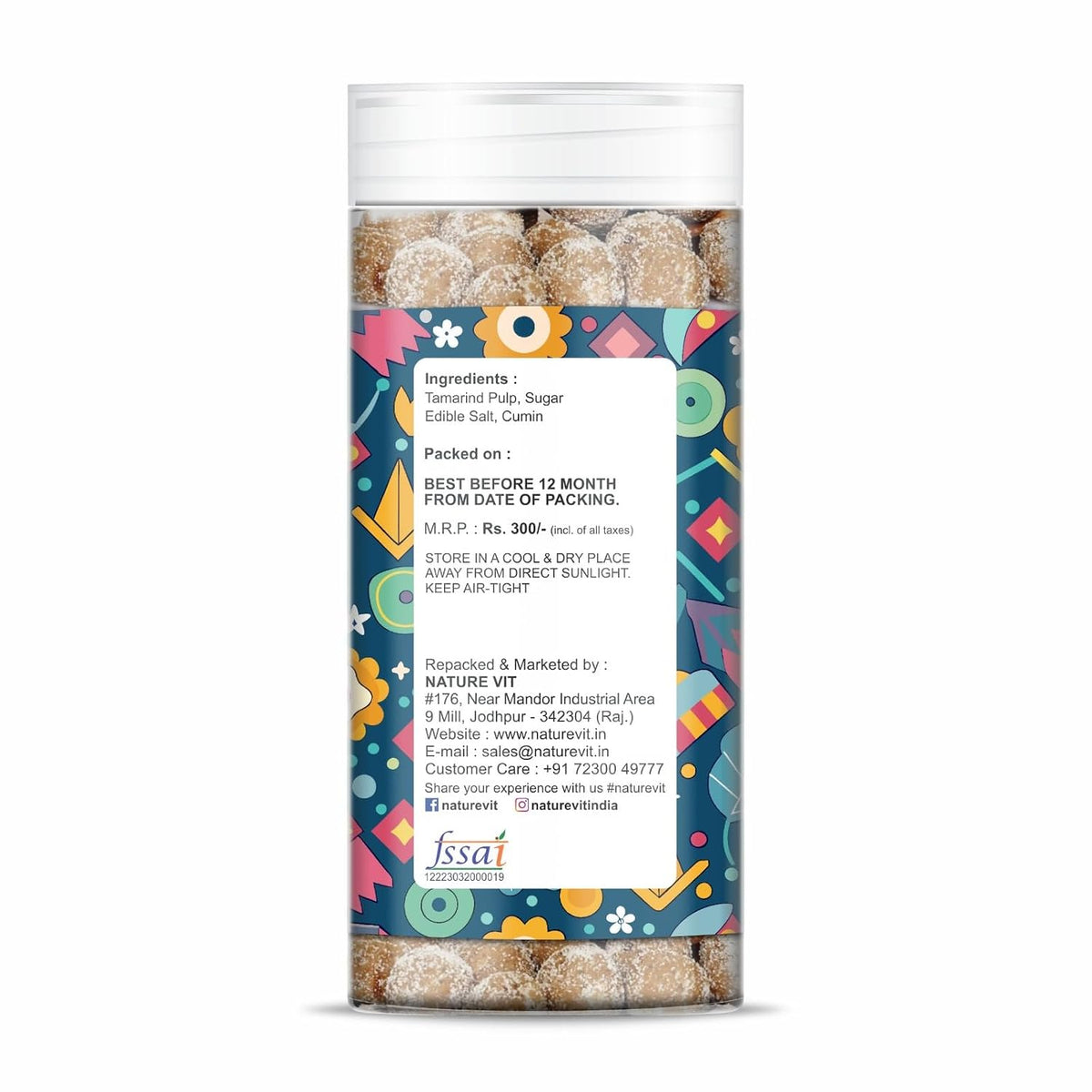 NatureVit Imli Gatagat Candy 200g – Sweet & Sour Tamarind Churan Goli | Khatti-Meethi Mouth Freshener & Digestive Treat | Vegetarian