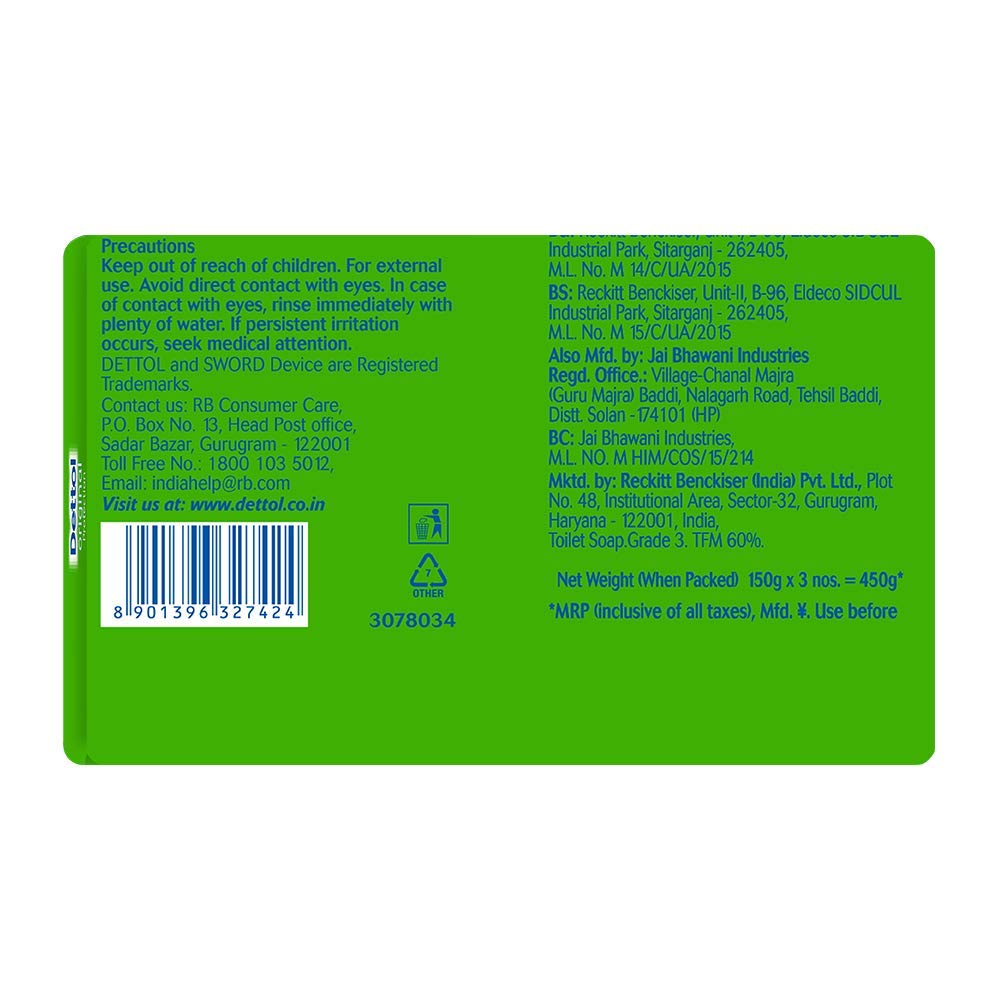 Dettol Bathing Soap Original, 150gm, Pack of 3