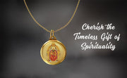 DIVINITI 24K Gold Plated Double-Sided Religious Pendant with Premium Gift Box, Spiritual Locket for Men & Women, Devotional Jewellery for Gifting & Everyday Wear | Padmavathi & Balaji