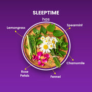 BLUE TEA - Sleep Time Tea - 30 Tea Bags - Plant Based | Helps with Insomnia, Snoring | Supports Deep Relaxation | Caffeine Free | Chamomile, Spearmint, Lemongrass | Ziplock Pack