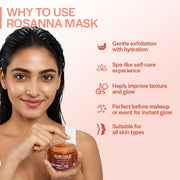 Suroskie Rosanna Rose Instant Glow Face Mask 50Ml | With Rose & Aloe Vera | For Cleans Pores & Dark Spot | Spa Glow At Home | Facial In A Jar | Korean Face Mask For Glowing Skin |Men & Women