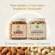 NatureVit Almonds & Cashew Nuts Combo of 500 Gram (250g Each) | Healthy Snack for Family & Gifting