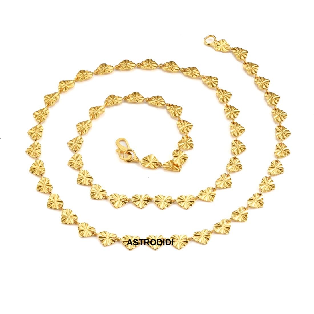 ASTRODIDI Gold Plated Chain | 24 Inch Stylish Light Weighted Golden Brass Neck Chain For Girls Women Men Boys (CHAIN-BALA-19)