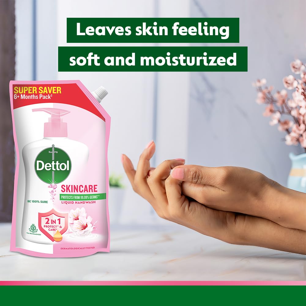 Dettol Liquid Handwash Refill – Skincare Hand Wash- 675ml | pH Balanced | 10x Better Germ Protection