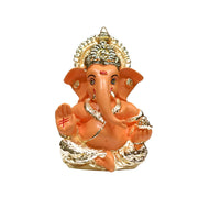 DIVINITI Gold Plated Ganesha Idol with Mango Terracotta Work - 3.5 Inch Height for Home Decor/Office Desk/Puja Room Sculpture, Infusing Positive Energy & Religious Gift (8.89 x 5.08 cm)(Mango Yellow)