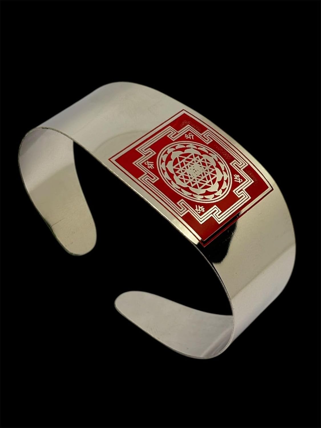 RUDRADIVINE Shree Yantra Kada – Sacred Designer Steel Cuff Bangle Bracelet