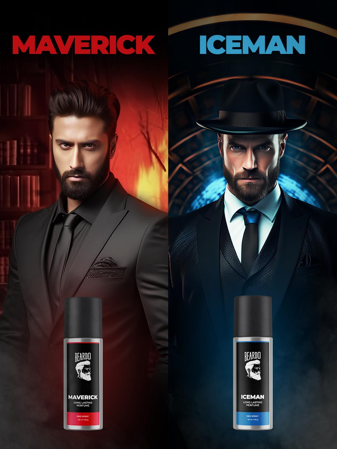 Beardo ICEMAN Body Spray for Men | Long Lasting Deodorant | Fragrance Body Spray | Amber Woody, Aromatic Fresh | Gift for Men & Friends | 150ml