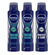 Nivea Men 48 H Fresh Ocean Aquatic Deodorant Spray , 150Ml (Buy 2 And Get 1 Free Protect Care Aquatic Deodorant Spray , 150Ml), Pack Of 1