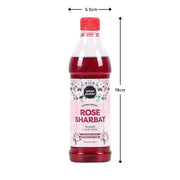 Urban Platter Rose Sharbat, 400ml (Natural Coolant | Handcrafted syrup in Small batches | Preservative-Free | No Added Colour)