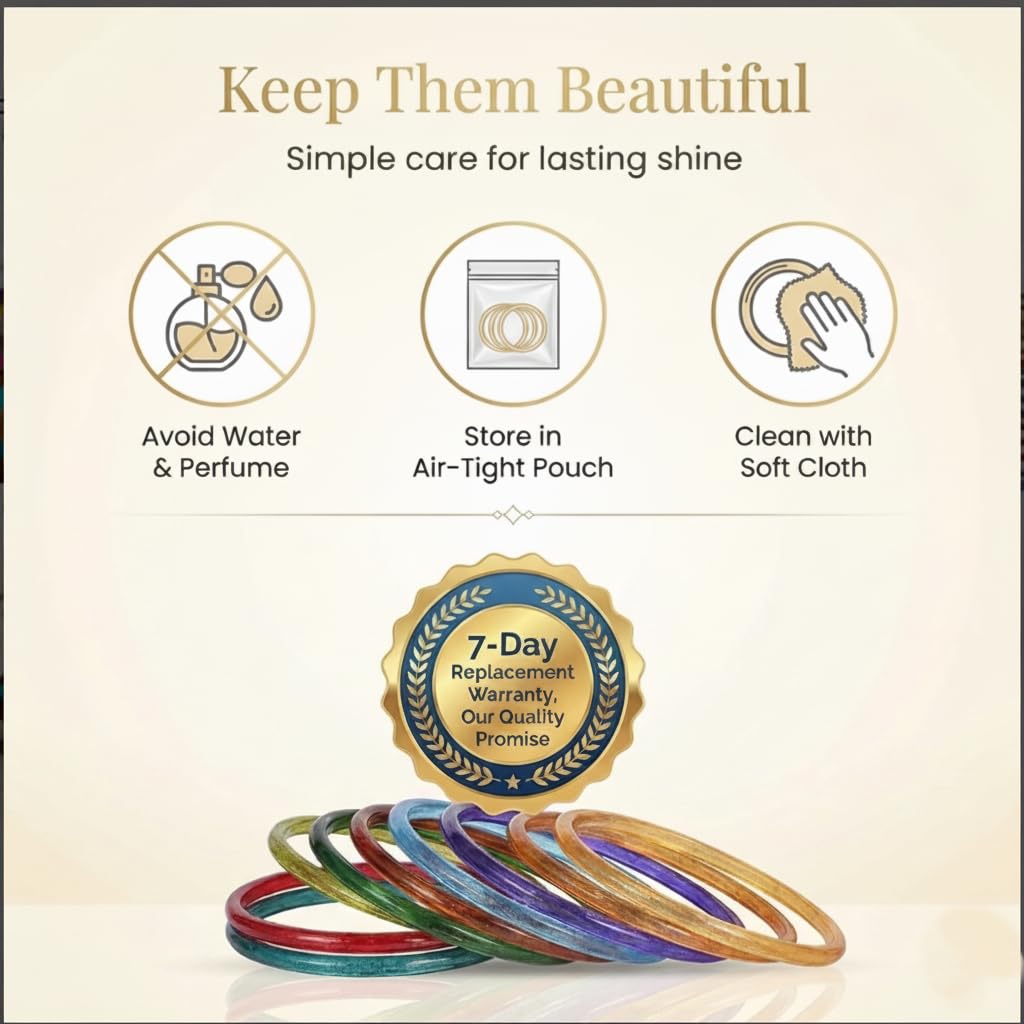 NMII Glass with Simple Or Attractive with Glossy Finished Kada Set For Women and Girls